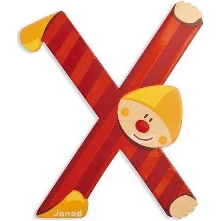 Lettre Bois Clown X