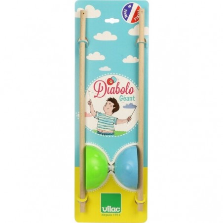 Diabolo Géant + Baguettes En Bois, Jeu D'Extérieur Bois - Vilac