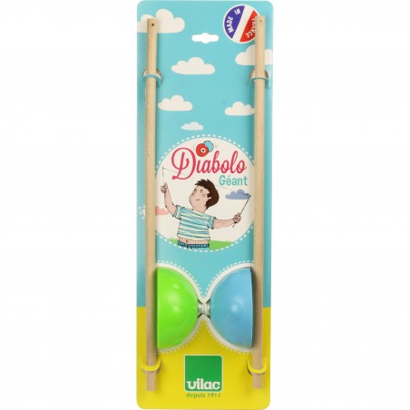 Diabolo Géant + Baguettes En Bois, Jeu D'Extérieur Bois - Vilac