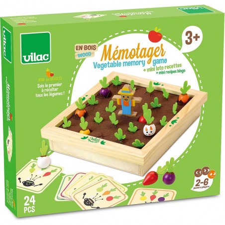 Mémotager Jour de récolte, Jeu de mémo bébé, Mémo en bois - Vilac