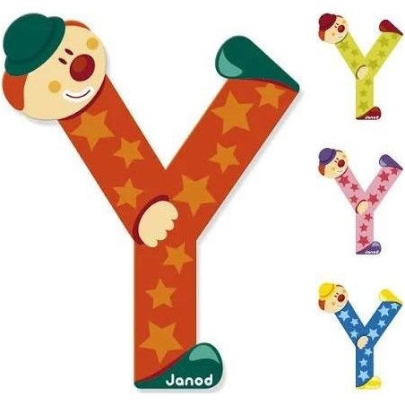 Lettre Bois Clown Y