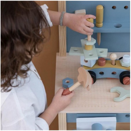 Grand établi en bois Fsc avec ceinture porte-outils - Little Dutch