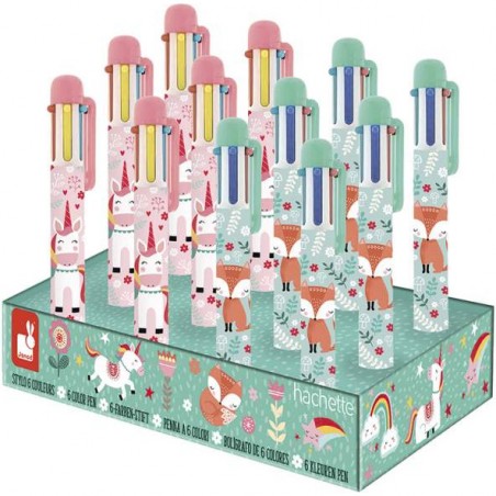 Stylo 6 couleurs Renard ou Licorne