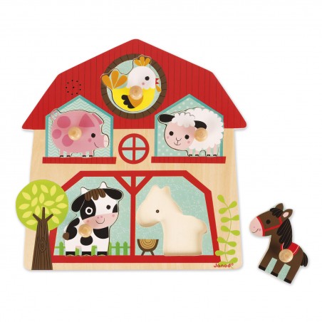 Puzzle musical Les copains de la Ferme - Un jouet - Janod