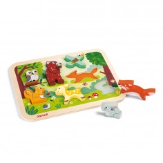 Chunky Puzzle Forêt 7 pièces : Puzzles en bois premier âge - Janod 2