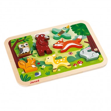 Chunky Puzzle Forêt 7 pièces : Puzzles en bois premier âge - Janod