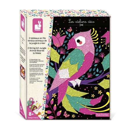 Kit créatif : 2 tableaux fils tendus animaux de la jungle - Janod