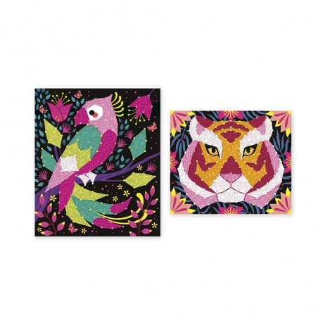 Kit créatif : 2 tableaux fils tendus animaux de la jungle - Janod