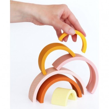 Arc en ciel en silicone - A Little Lovely Company - Jouet à empiler
