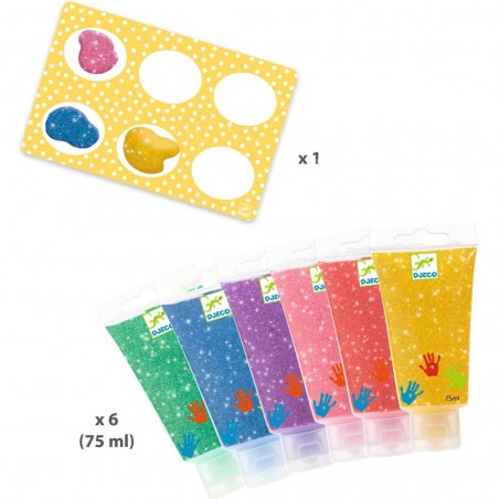 Tubes de peinture à doigts Paillettes - Loisir créatif - Djeco