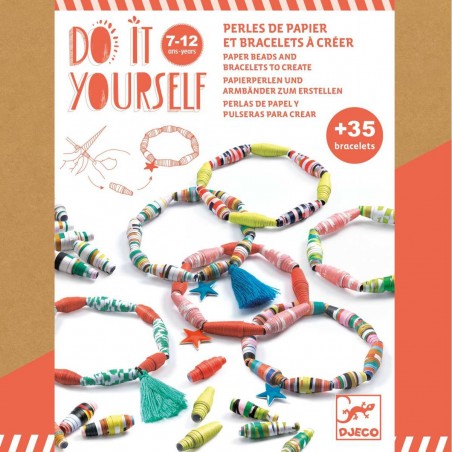 Perles papier et bracelets à créer Pop et acidulés Diy - Djeco