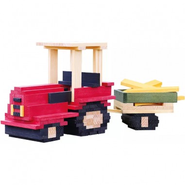 Construction en bois tracteur 155 planchettes - Kapla