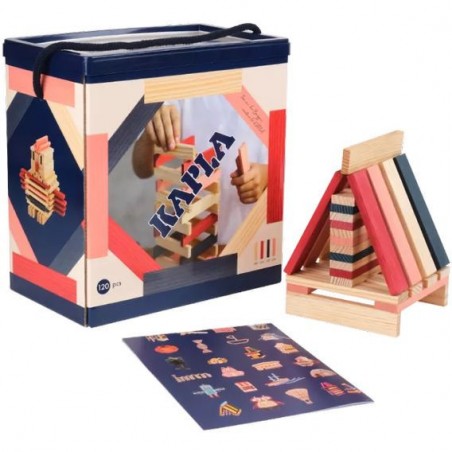 Baril 120 Kaplas - bleu, rose, rouge - Jeu de construction - Kapla