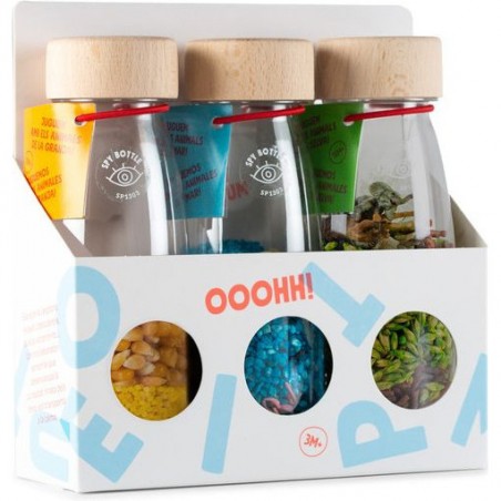 3 bouteilles sensorielles nature - Petit Boum