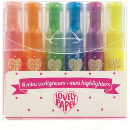 6 mini surligneurs - Djeco - Un jeu Djeco - Lovely Paper By Djeco