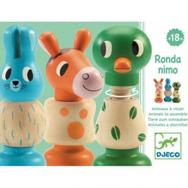 Jeu de vissage en bois Rondanimo