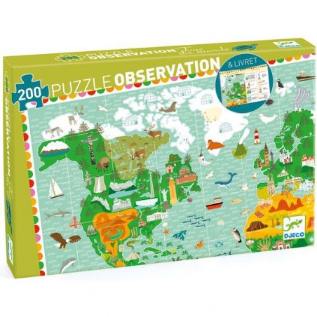 Puzzle Observation - Tour du monde - 200 pièces - Jeux classiques - Jeux de société - Djeco