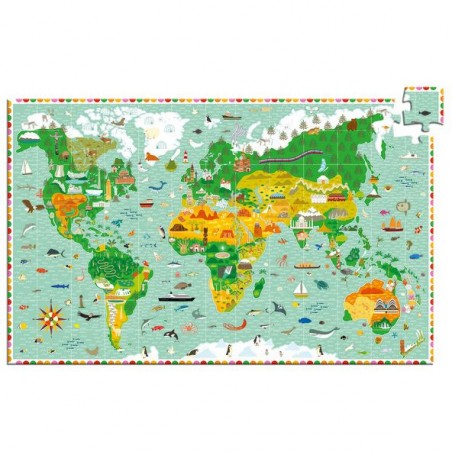Puzzle Observation - Tour du monde - 200 pièces - Jeux classiques - Jeux de société - Djeco