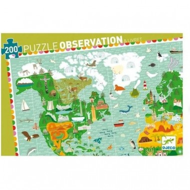 Puzzle Observation - Tour du monde - 200 pièces - Jeux classiques - Jeux de société - Djeco