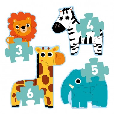 Puzzle enfant 54 pièces Djeco 1 à 10 Jungle - Puzzle