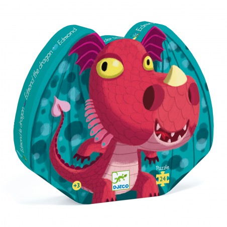 Puzzle Silhouette – Edmond le Dragon – 24 Pièces - Jeux enfants - Djeco