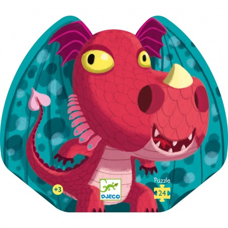 Puzzle Silhouette – Edmond le Dragon – 24 Pièces - Jeux enfants - Djeco