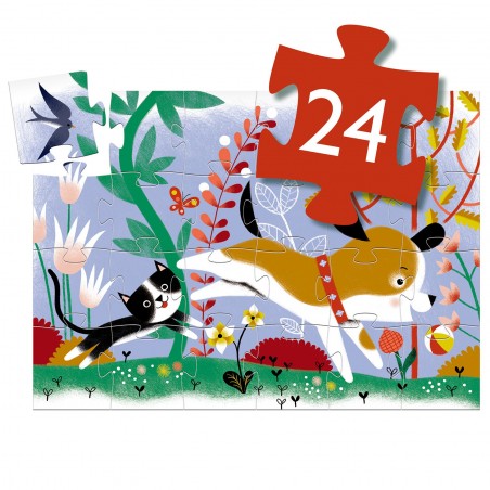 Puzzle Silhouette : Firmin Petit Chien – 24 Pièces - Jeux enfants - Djeco