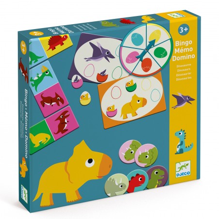 Bingo Memo Domino - Dinosaures - Jeux de société - Djeco