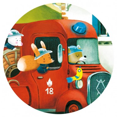 Puzzle Enfant Camion de Pompier avec Boite Silhouette by Djeco