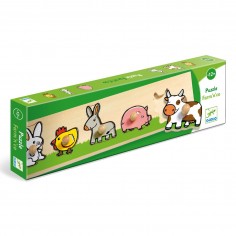Puzzle Farm'n'co en bois encastrable Djeco - 6 animaux