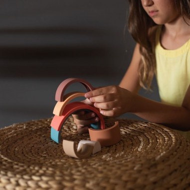 Arc-ciel 7 pièces - Jouet dentition - Terre et vert - Little L