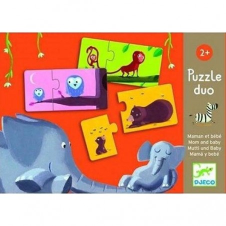 Djeco - Puzzle Duo Maman Bébé - Puzzle pour les enfants de 2 ans