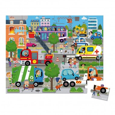 Puzzle city 36 pcs - Un jeu - Janod
