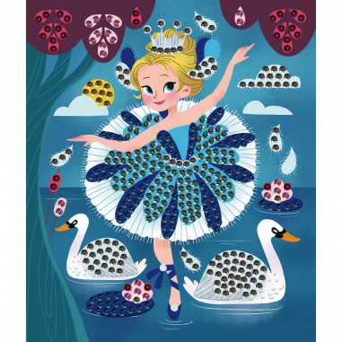 Set Créatif Sequins à Clouter Danseuses : Sable, Paillettes, Dorure & Strass - Janod