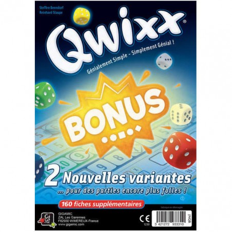Qwixx - Bonus Bloc - Extension Jeu de dés - Gigamic