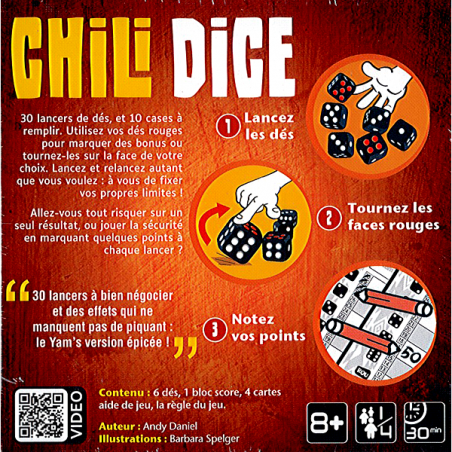 Chili Dice - Jeux de société - Gigamic