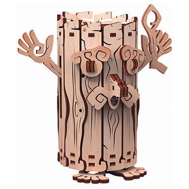 Tirelire Esprit de la Foret - maquette 3D mobile en bois - Mr Playwood