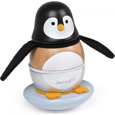 Jouet Culbuto en bois Pingouin