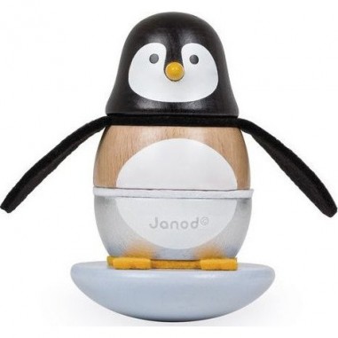Jouet Culbuto en bois Pingouin