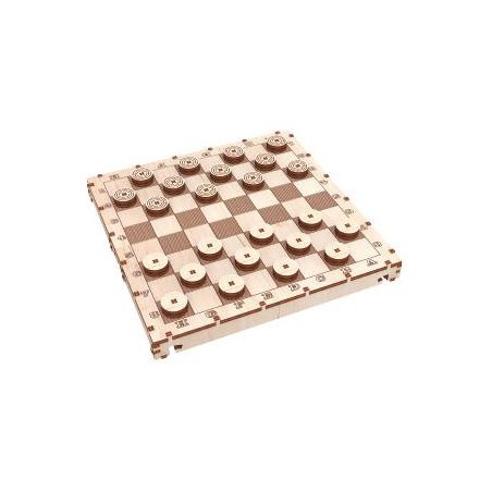 Jeu de Dames Pliable - Maquette 3D en Bois - Jeu classique - Mr Playwood