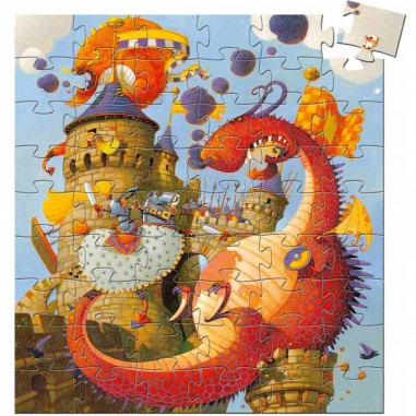 Puzzle silhouette - Vaillant et les dragons - 54 pcs - Djeco
