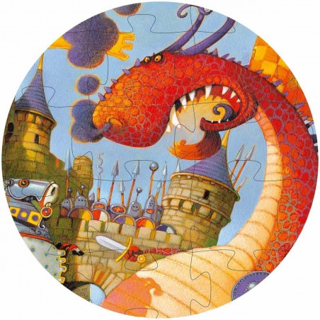 Puzzle silhouette - Vaillant et les dragons - 54 pcs - Djeco