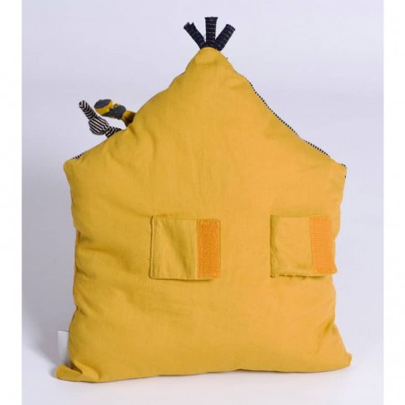Coussin d'activités maison moutarde Les Moustaches - Moulin Roty