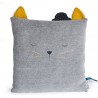 Coussin chat gris clair Les Moustaches - Moulin Roty