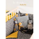 Coussin chat gris clair Les Moustaches - Moulin Roty
