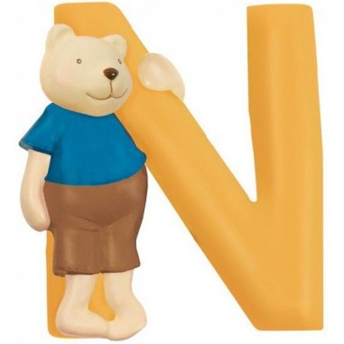 N lettre ours alphabet en résine - Moulin Roty