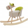 Cheval à bascule mousse skaï gris et vert - Les jouets d'hier - Moulin Roty