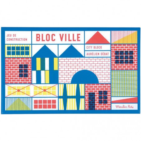 Jeu de construction en bois Bloc Ville - Dans la ville - Moulin Roty