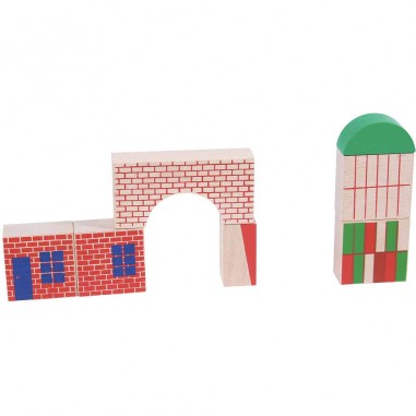 Jeu de construction en bois Bloc Ville - Dans la ville - Moulin Roty
