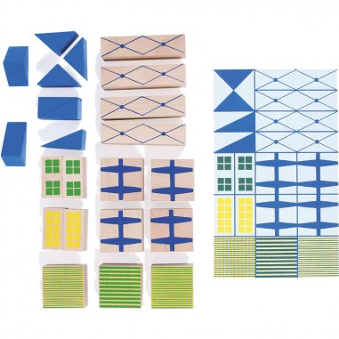 Jeu de construction en bois Bloc Ville - Dans la ville - Moulin Roty
